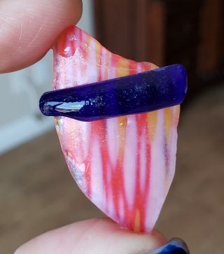 Very Rare English Art Flash Glass Xxx - Large Lightly Frosted Multi Color Wow