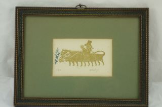 Rare Vintage Woodblock Print Pencil Signed Helenbjl & Numbered 3/60