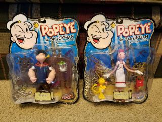 Mezco 1 Popeye Shipwreck Deck & 1 Olive Oyl Eugene The Jeep In Package