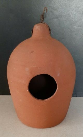 W J Gordy Pottery Clay Color Birdhouse 9 " H X 5 " W