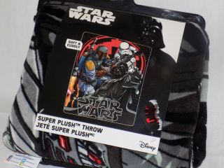 Star Wars Darth Vader Boba Fett Stormtrooper Plush Fleece Throw Blanket