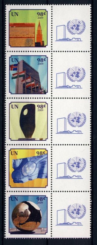 Un Ny.  2009 Greetings Personalized Strip Of 5 (98 Cents).  Never Hinged