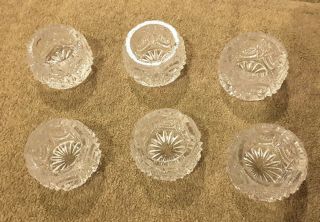 Set Of 6 Cut Glass Individual Open Salt Cellars